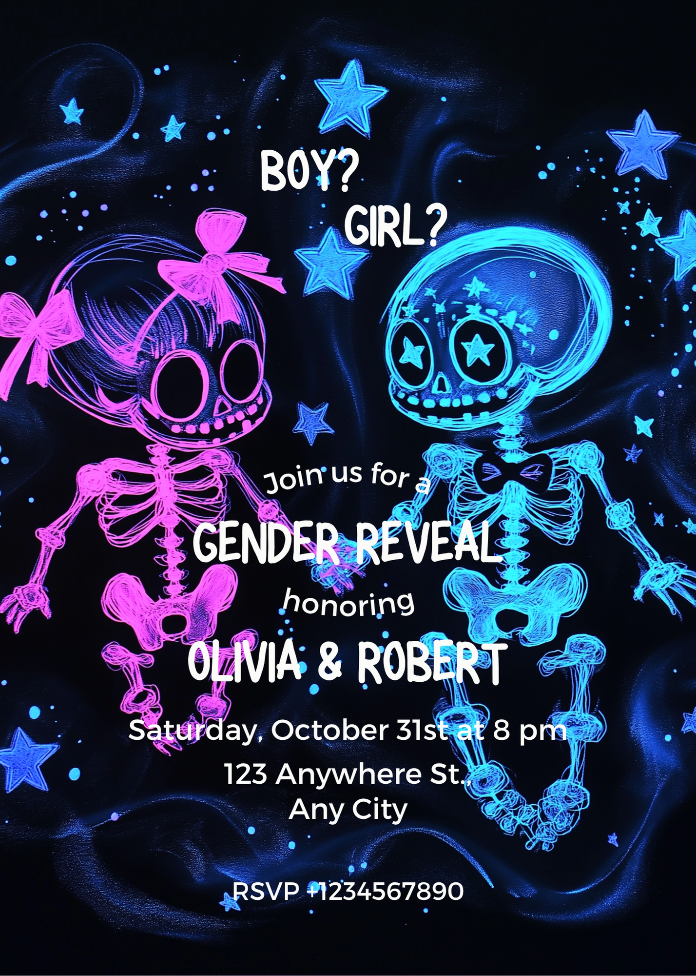 Halloween Gender Reveal Invitation